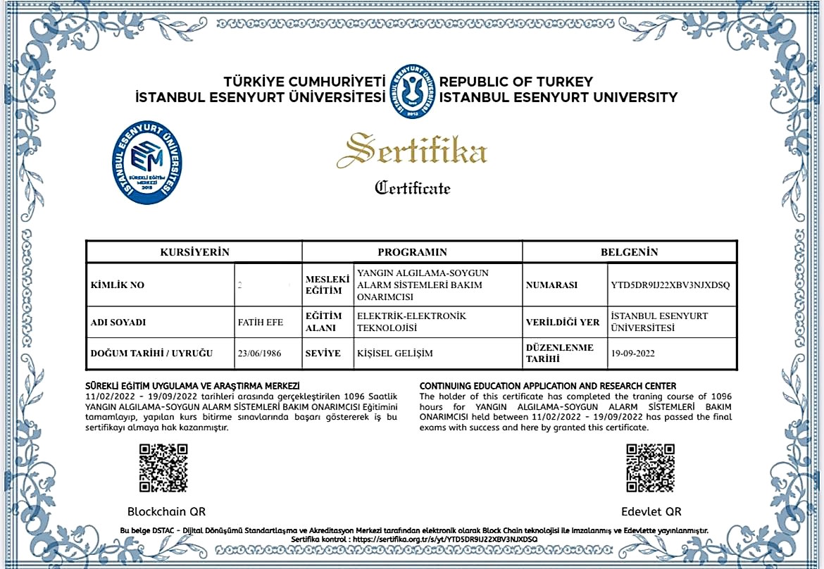Secure Bilgisayar Sertifikalar